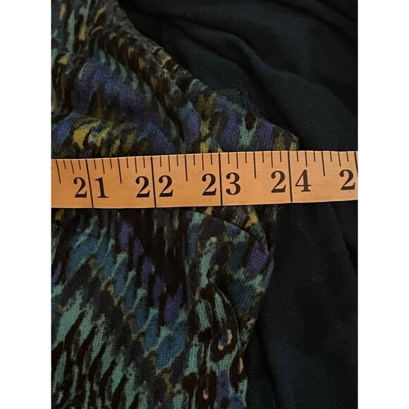 Peacock Chevron Pattern Sleeveless Dress With 3/4 Sleeve Open Front Cardigan 2X - Picture 8 of 10